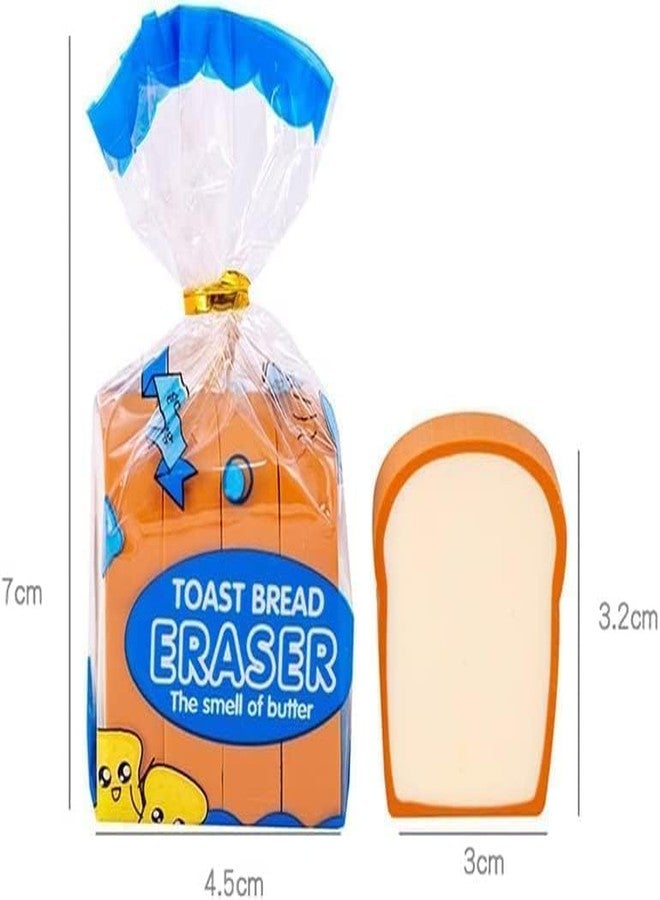 WaigN Kawaii Toast Bread Eraser, Cute Pencil Eraser Stationery 3D Bread Eraser Cartoon Pencil Eraser Sketching Tools Drafting Supply for Kid Painters Artists Gift - Image 2